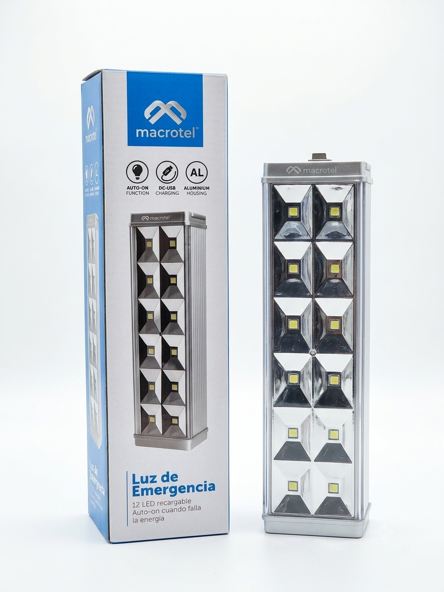 Luz emergencia Lámpara Led recargable 12 Leds