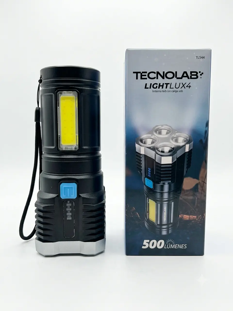 Linterna LED Recargable Tecnolab LightLux4 500 Lúmenes (Carga USB) 1
