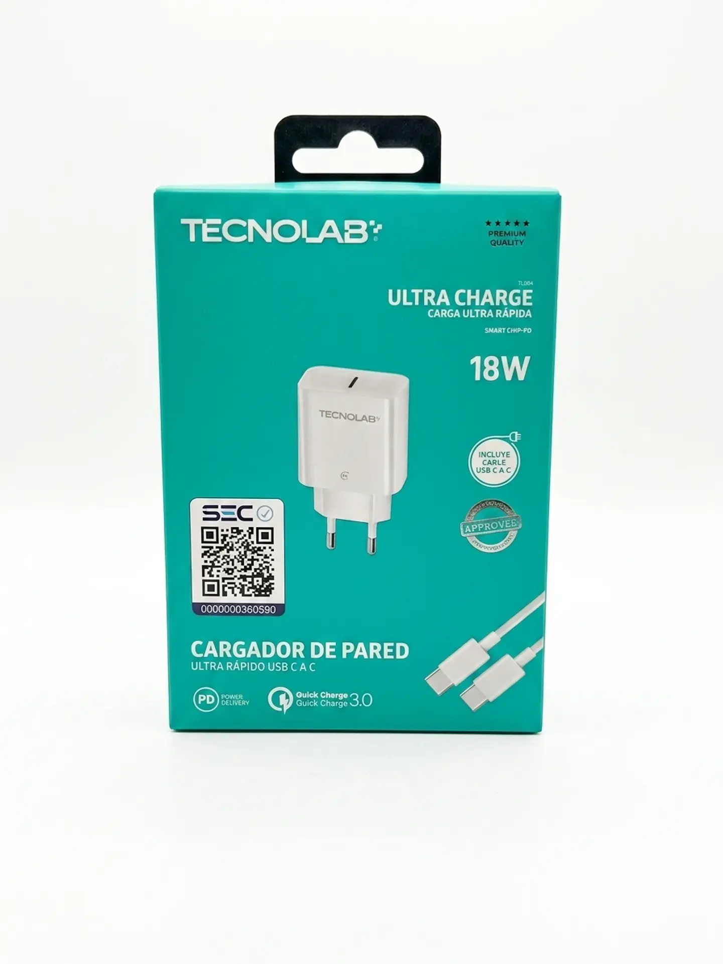 Cargador de Pared Tecnolab 18W USB-C a USB-C 1