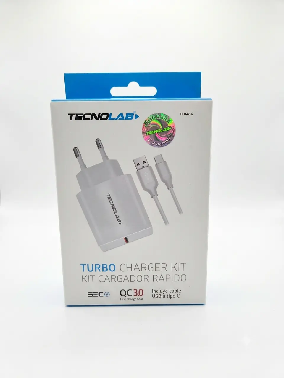 Cargador Rápido de Pared Tecnolab 18W USB-A a USB-C 1
