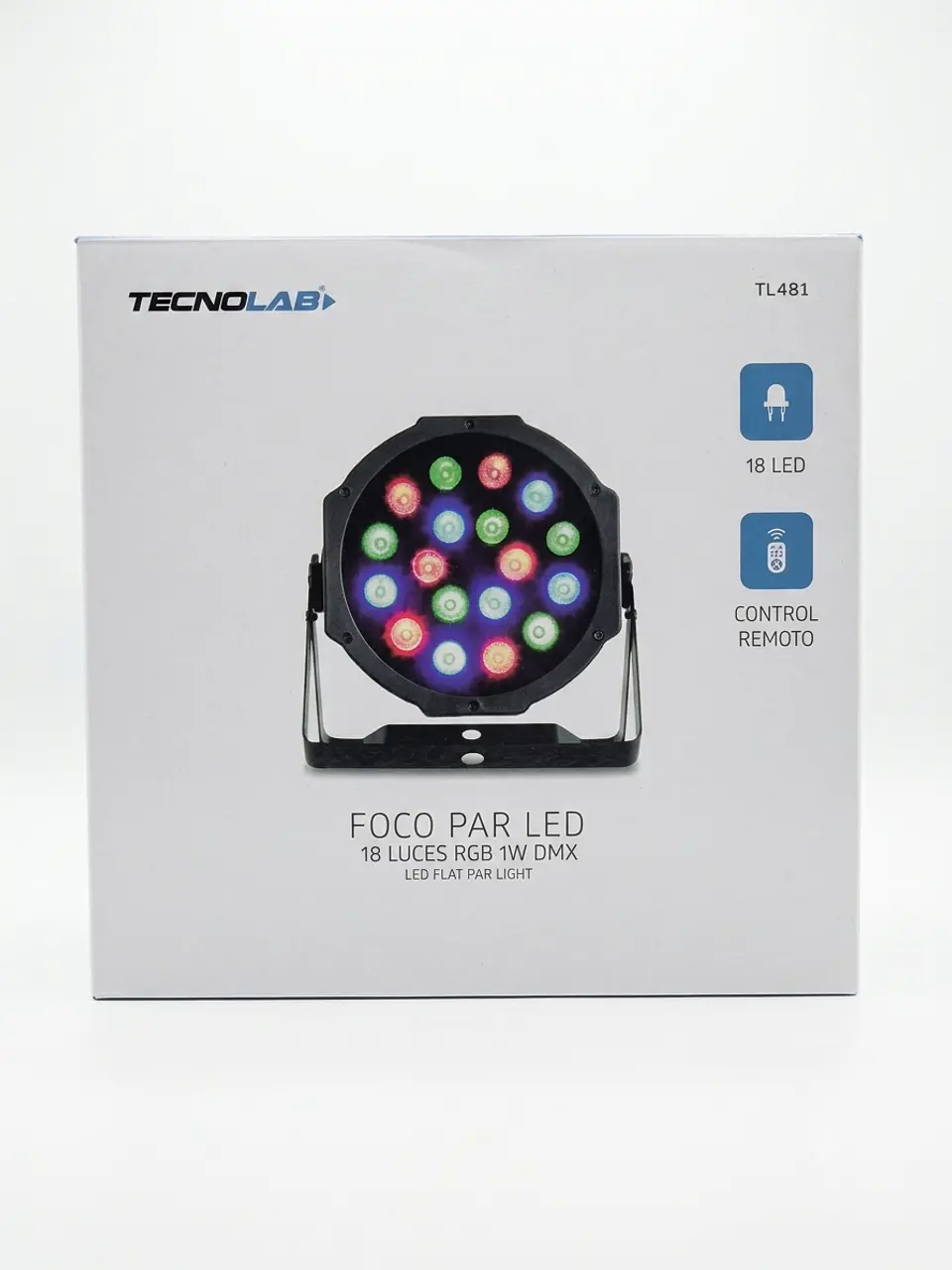 Foco LED Tecnolab TL481 - 18 Luces RGB con Control Remoto 1