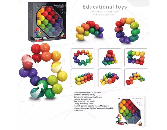 Cubo De Rubik Magnético Juego De 2 Pelotas