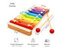 XILOFONO DE MADERA 8 NOTAS MUSICALES