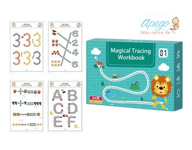 Libro Mágico de Entrenamiento para  el control de Caligrafía Reutilizable Montessori