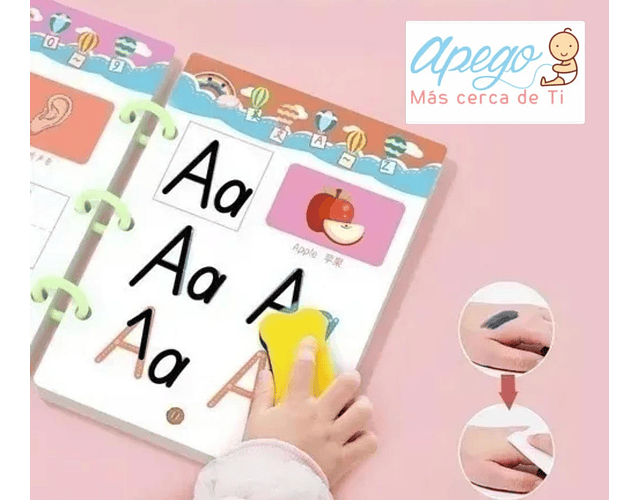 Libro Mágico de Entrenamiento para  el control de Caligrafía Reutilizable Montessori