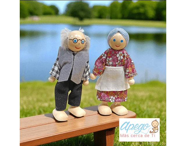 Familia De Madera Muñecos Para Casa De Muñeca Juguete