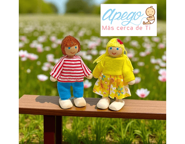 Familia De Madera Muñecos Para Casa De Muñeca Juguete