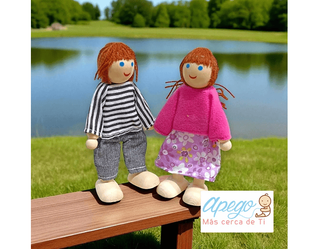 Familia De Madera Muñecos Para Casa De Muñeca Juguete