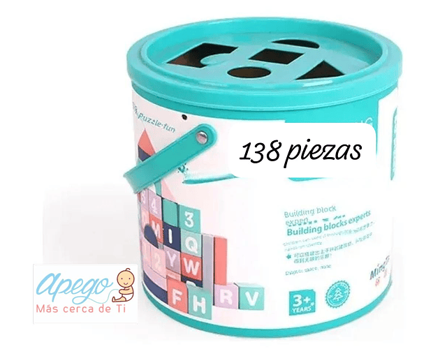 Bloques De Construcción Montessori  madera 138 piezas