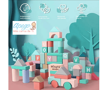 Bloques De Construcción Montessori  madera 138 piezas