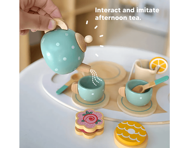Set té con Tazas De Madera 