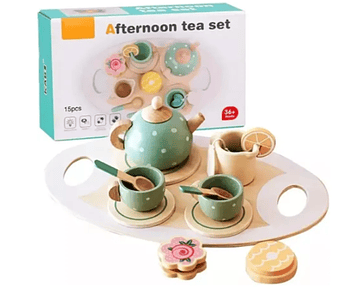 Set té con Tazas De Madera 