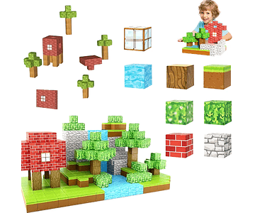 Juguete Minecraft bloques Magnético de 80 unidades 