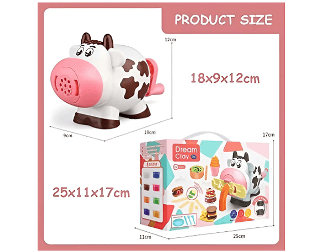 Kit De Juego Herramientas Para Masa 28 Piezas Con Vaca