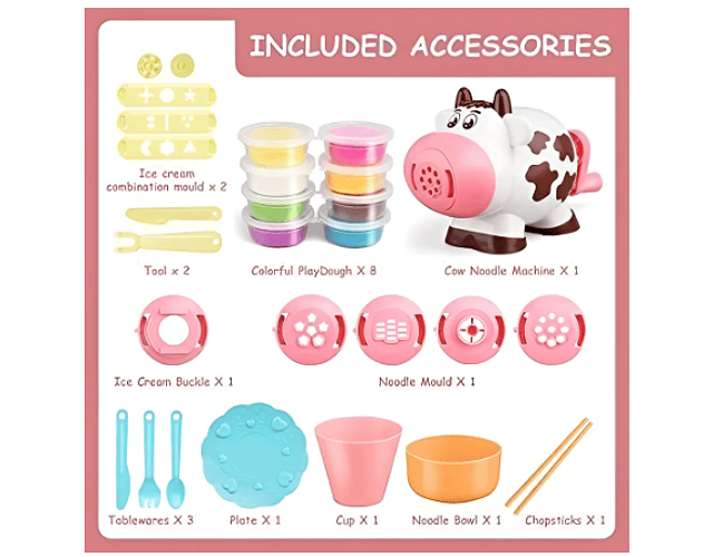 Kit De Juego Herramientas Para Masa 28 Piezas Con Vaca