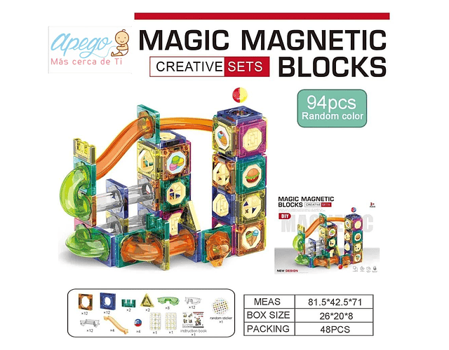 Bloques Magnéticos Construcción Juguetes Ninos Imanes 94 Pz