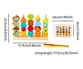 Juguete educativo 5 columnas para apilar y enhebrar con instruciones