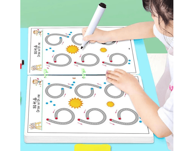 Libro Mágico de Entrenamiento para  el control de Caligrafía Reutilizable Montessori