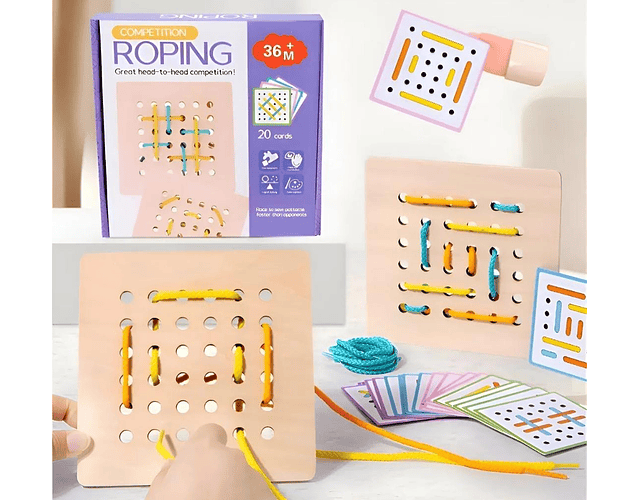 Set Tabla de Enhebrado con 20 tarjetas de patrones 