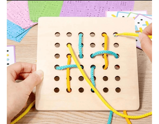 Set Tabla de Enhebrado con 20 tarjetas de patrones 