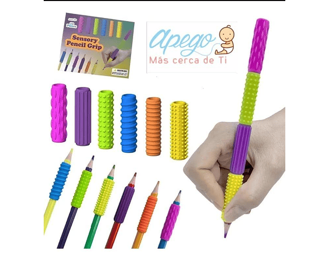 Set 12 Agarre Funda Sensorial Para Lápiz Textura Autismo Tea