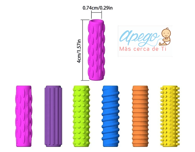Set 12 Agarre Funda Sensorial Para Lápiz Textura Autismo Tea