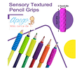 Set 12 Agarre Funda Sensorial Para Lápiz Textura Autismo Tea