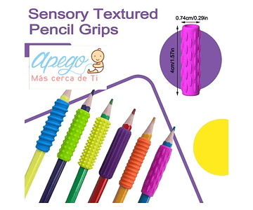 Set 12 Agarre Funda Sensorial Para Lápiz Textura Autismo Tea