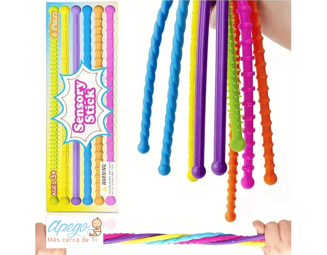 6 Bastones Varillas Texturizadas Moldeables Antiestrés 