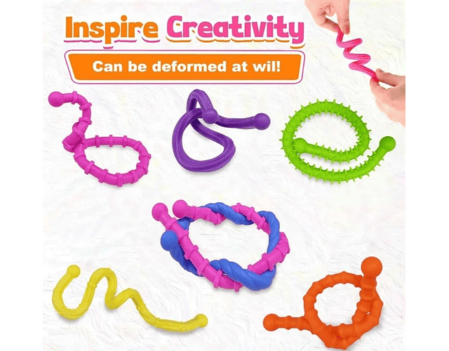 6 Bastones Varillas Texturizadas Moldeables Antiestrés 