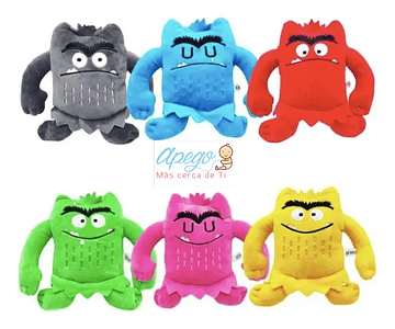 Set Peluches Monstruo de colores y emociones 14cm aprox