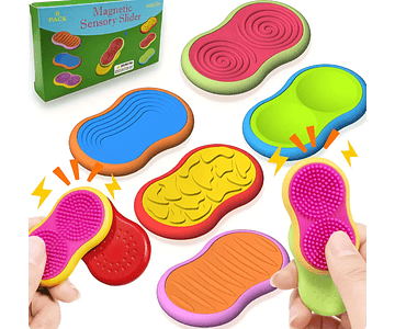 Piedras Magnéticas texturizadas de Silicona con Relieve 6pcs