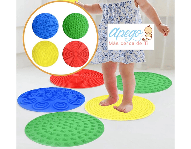 Tapetes Sensoriales de Silicona 4 pcs   