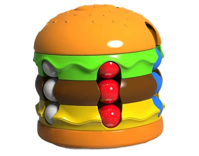 Hamburguesa y Papas fritas  Sensorial Antiestrés Giratoria frijoles Spinner Niños