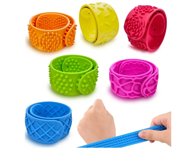 Pack 6 Pulseras Sensoriales Texturas Y Colores Diferentes