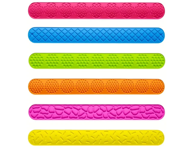 Pack 6 Pulseras Sensoriales Texturas Y Colores Diferentes
