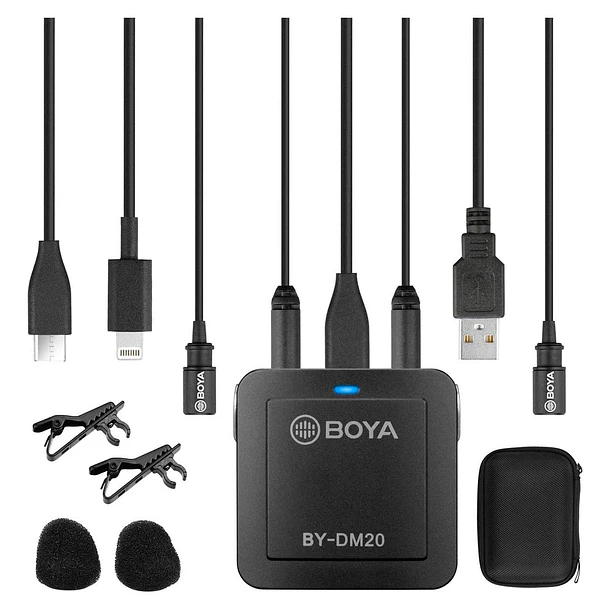 Boya BY-DM20 Set de Micrófonos y Accesorios para Grabación compacto de doble canal  (No es grabadora) 6