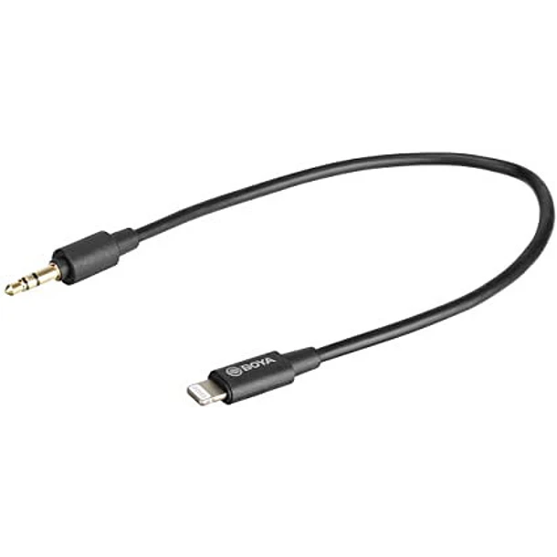Boya BY-K1 Cable Corto Macho Lightning – macho TRS 3.5mm 1