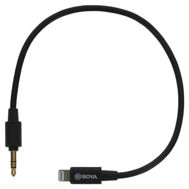 Boya BY-K1 Cable Corto Macho Lightning – macho TRS 3.5mm 4