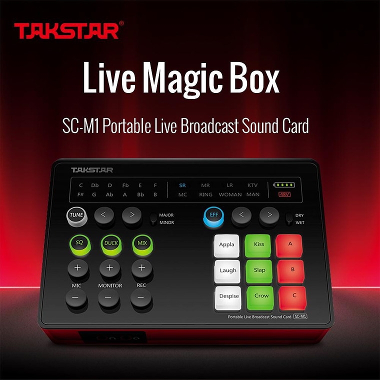 Takstar SC-M1 Interfaz de Audio Portátil Con Efectos y Batería Interna 3