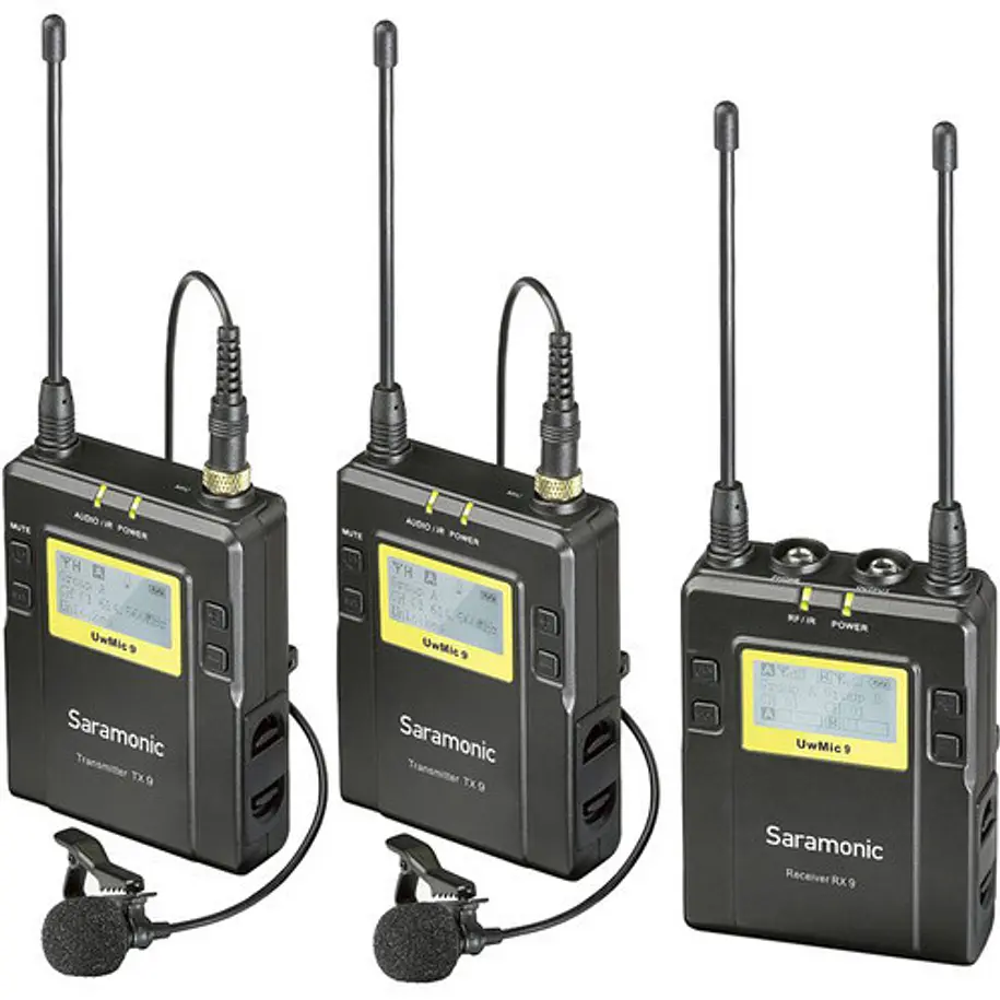 Saramonic UwMic9 Kit 2 TX9+TX9+RX9 2 Micrófonos Lavalier inalámbricos con 1 Receptor 1