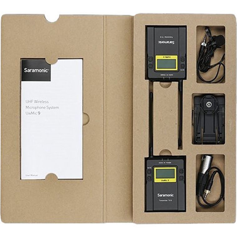Saramonic UwMic9 Kit 1 TX9+RX9  Micrófono Lavalier inalámbrico con Receptor 12