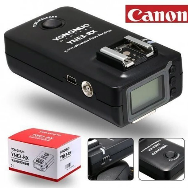 Yongnuo YNE3-RX Trigger TTL, Manual o Multi para Canon 3