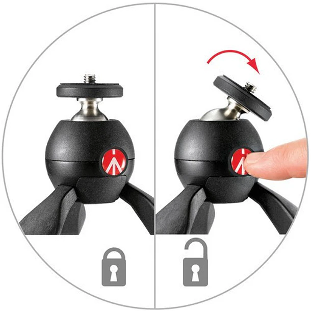 Manfrotto MTPIXIMII-B Trípode Portátil Pixi de Sobre Mesa Negro 6