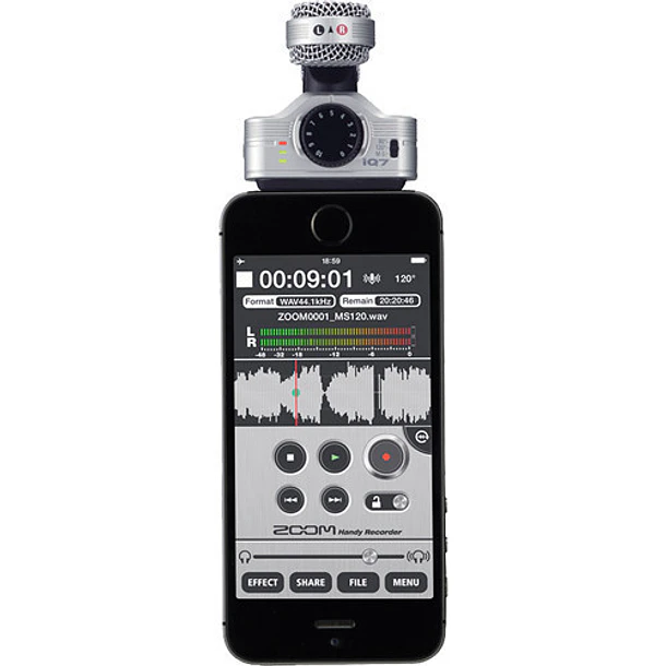 Zoom IQ7 Cápsula Stereo para Iphone, Ipad o Ipod Micrófono Condensador X/Y 5