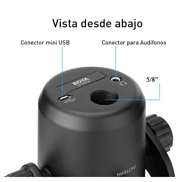 Boya BY-PM700 Micrófono de Escritorio USB Multi Patrón para Periodistas, Youtubers y Radio 3
