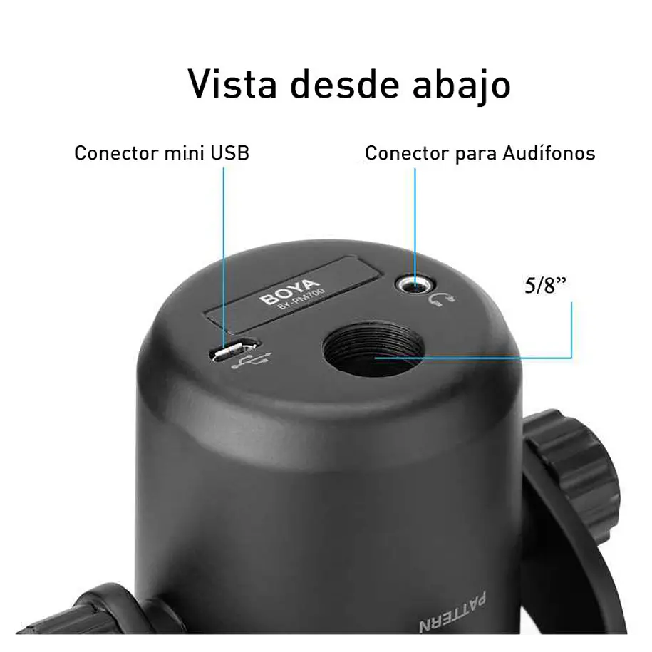 Boya BY-PM700 Micrófono de Escritorio USB Multi Patrón para Periodistas, Youtubers y Radio 3