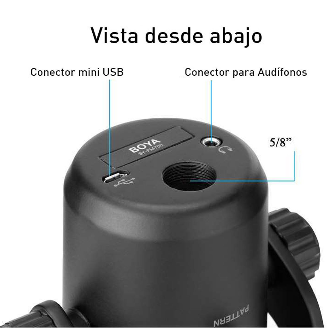 Boya BY-PM700 Micrófono de Escritorio USB Multi Patrón para Periodistas, Youtubers y Radio 3