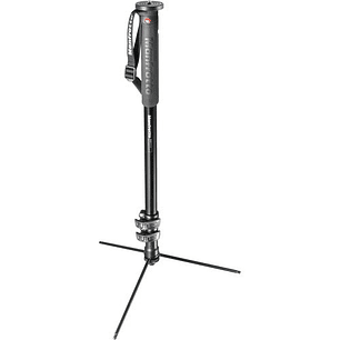 Descontinuado Manfrotto MMXPROA3B Monopie de Aluminio, 3 Secciones Y Patas