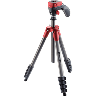 Manfrotto MKCOMPACTACN-RD Tripode Compact Action Rojo Para Foto y Video